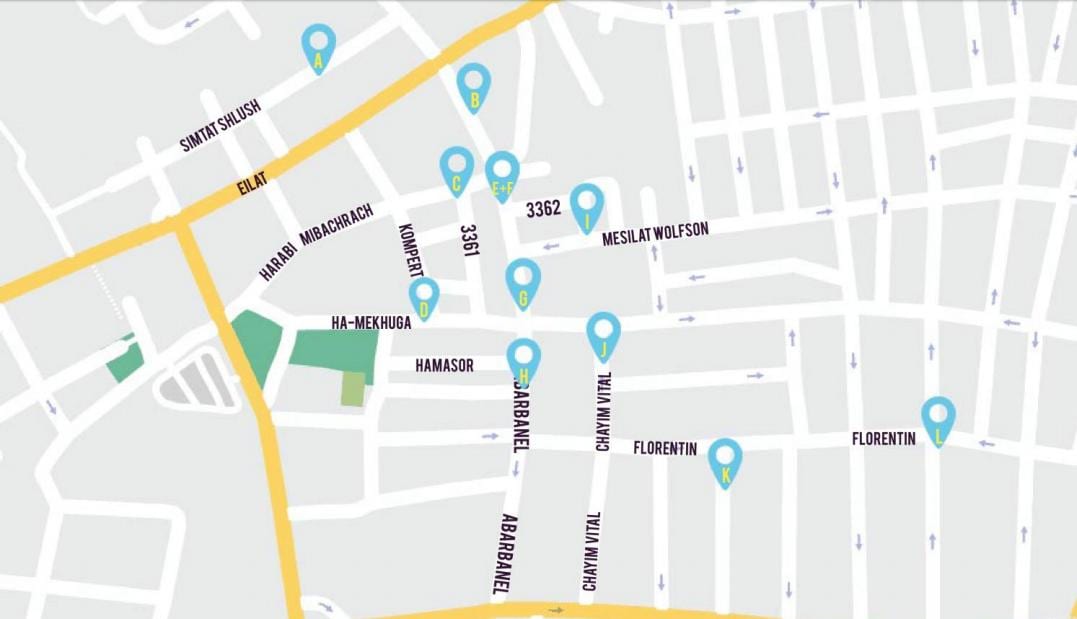 แผนที่ของ florentin israel. kgm
