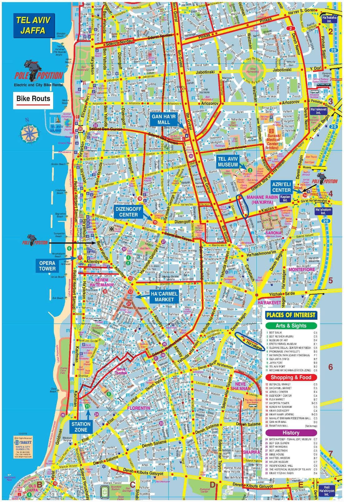 แผนที่ของ israel. kgm จักรยาน