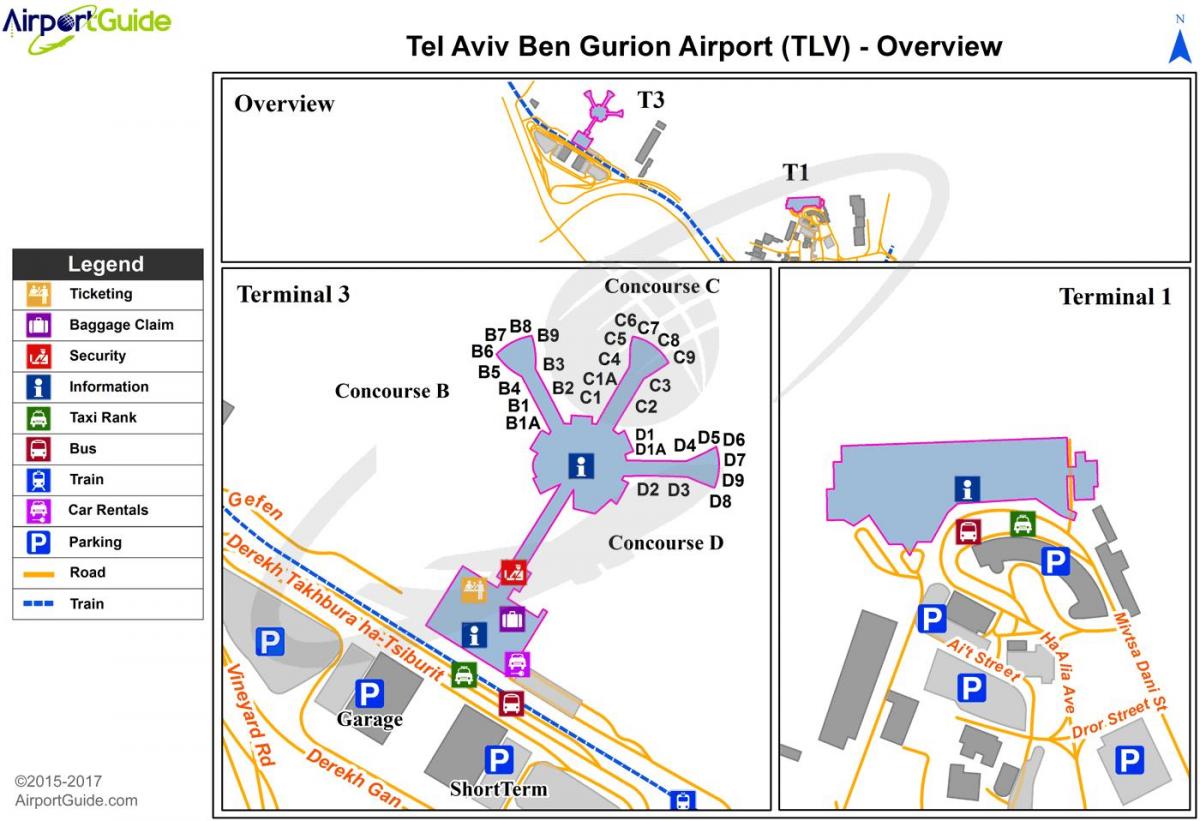 tlv นแผนที่สนามบิน