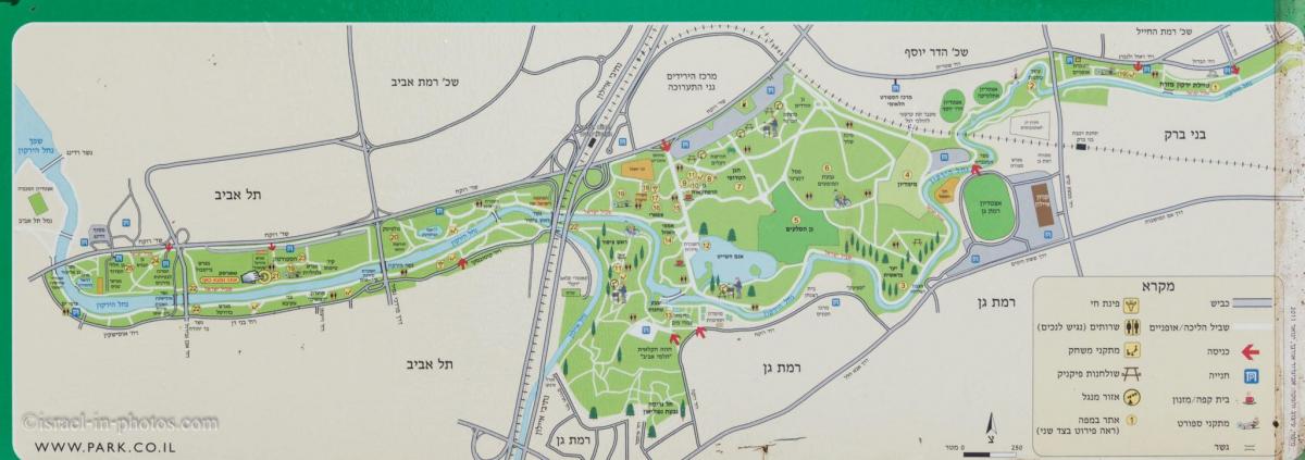 แผนที่ของ yarkon แม่น้ำ