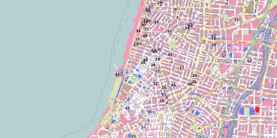 แผนที่ของอุสแควร์ israel. kgm