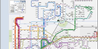 รถบัสนแผนที่ israel. kgm