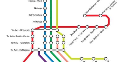 แผนที่ของ israel. kgm รถไฟ