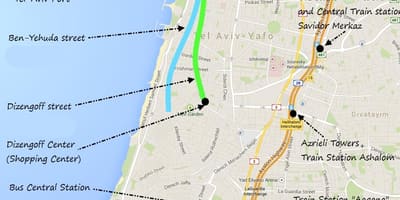 แผนที่ของ israel. kgm ขนส่งสาธารณะ