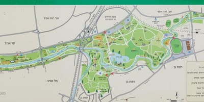แผนที่ของ yarkon แม่น้ำ